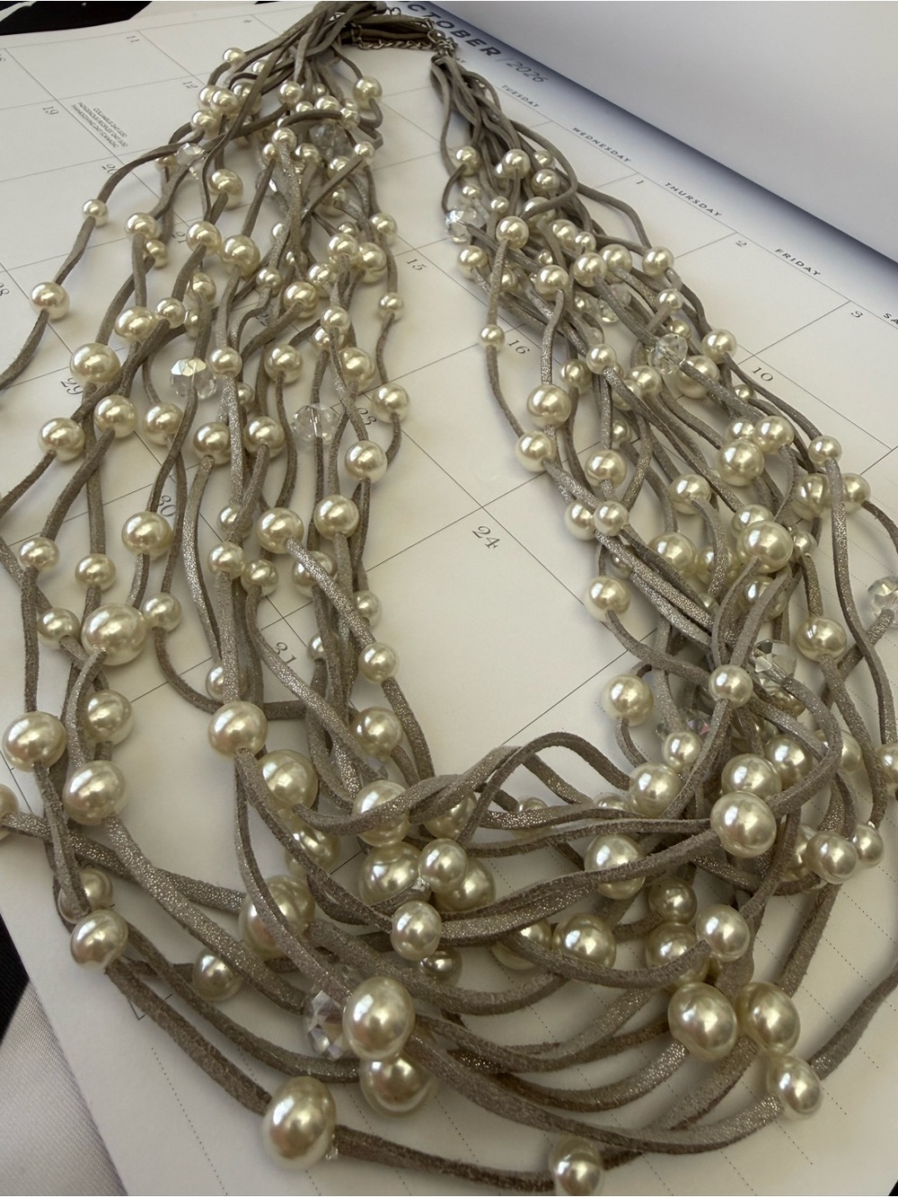 Multi-Strand Pearl Accent Necklace  - Women Jewelry